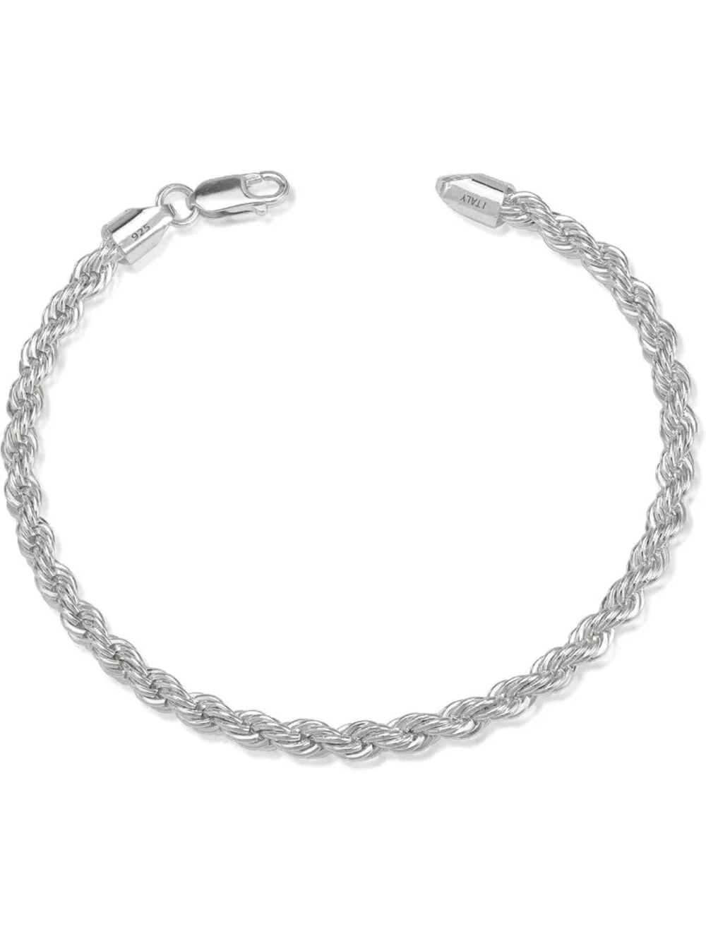 925 Sterling Silver Rope Bracelets for Men & Women - Adjustable 2/3/5mm Styles
